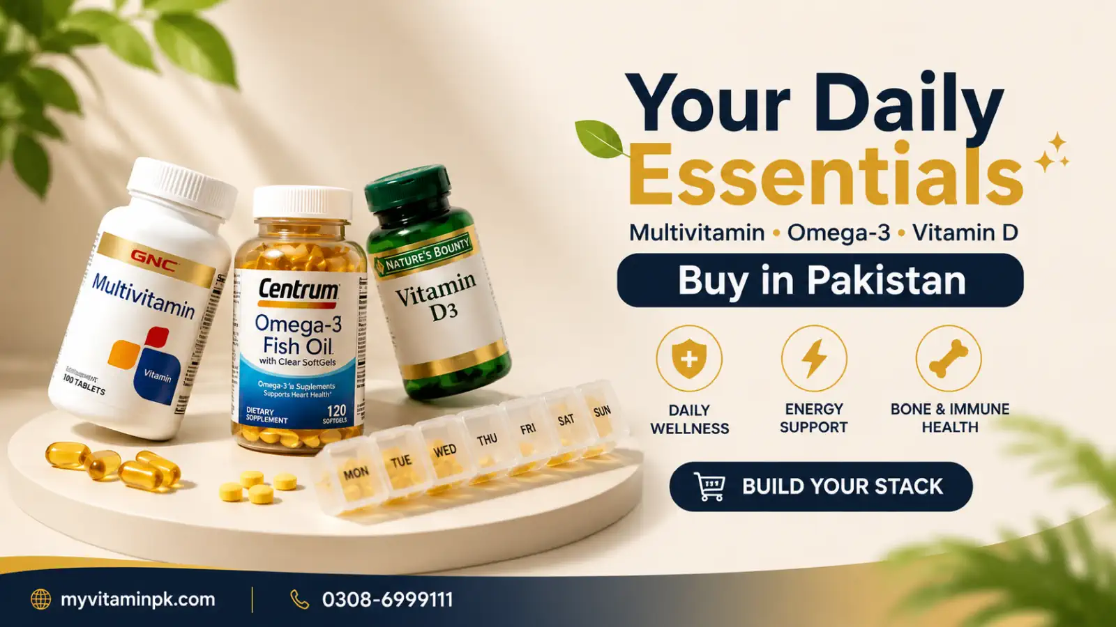Original multivitamin, Omega 3 and Vitamin D supplements in Pakistan